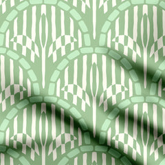 Abstract leaf scallop Print Fabric