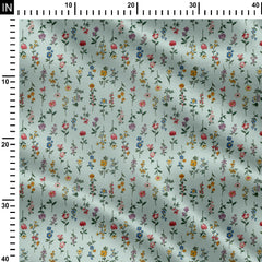 ajrakh pattern flowers Print Fabric