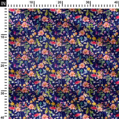 water colour flowers Print Fabric