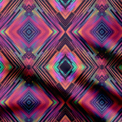 Geometric Neon Lines Print Fabric
