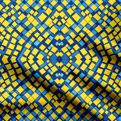 Yellow Geo Dillution Print Fabric