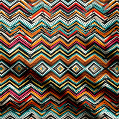 Color Zigzag Print Fabric