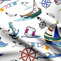 Nautical On the sea Print Fabric