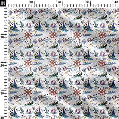 Nautical On the sea Print Fabric