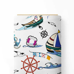 Nautical On the sea Print Fabric