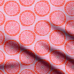 Block Print- Pink and Red Print Fabric