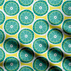 Block Print- Green and Yellow Print Fabric