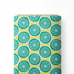 Block Print- Green and Yellow Print Fabric