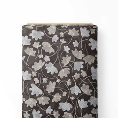 Leaves- black and grey Print Fabric