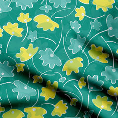 Leaves- Green and yellow Print Fabric