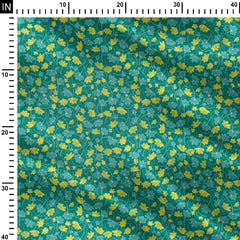 Leaves- Green and yellow Print Fabric