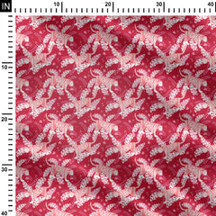 Tiger safari red and white Print Fabric