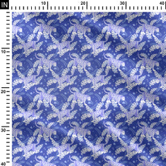 Tiger safari blue and white Print Fabric