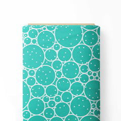 Abstract Water Bubbles Pastel Teal Print Fabric