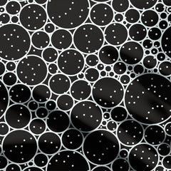 Abstract Water Bubbles white circles Print Fabric