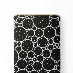 Abstract Water Bubbles white circles Print Fabric