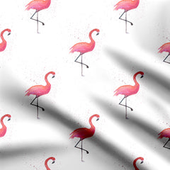 Pink watercolor flamingo Print Fabric