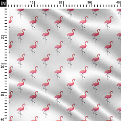 Pink watercolor flamingo Print Fabric