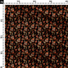 chintz floral with flowers and leaf Print Fabric