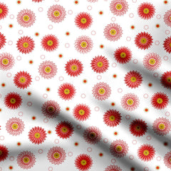 Red Daisies Print Fabric