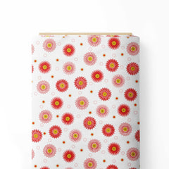 Red Daisies Print Fabric