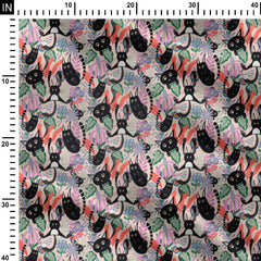 Pets on vacation Print Fabric