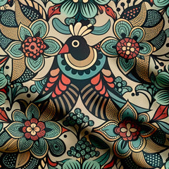 Birdie Collage Print Fabric