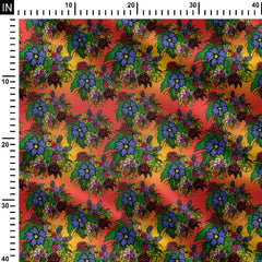 Vibrant flowers Print Fabric