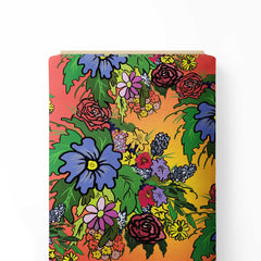 Vibrant flowers Print Fabric