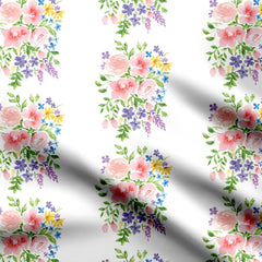 Watercolour bouquet Print Fabric