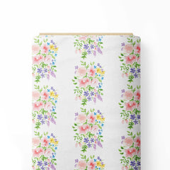 Watercolour bouquet Print Fabric