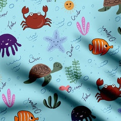 aquatic animals Print Fabric