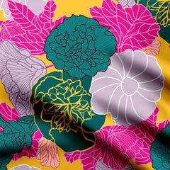 Vibrant Wildflower Print Fabric