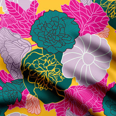 Vibrant Wildflower Print Fabric