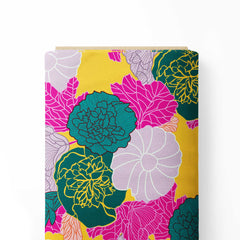 Vibrant Wildflower Print Fabric