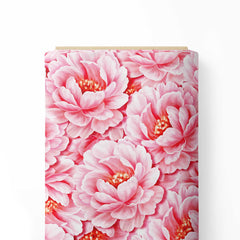 Pink Peony Print Fabric