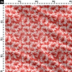 Coral Blossoms Print Fabric