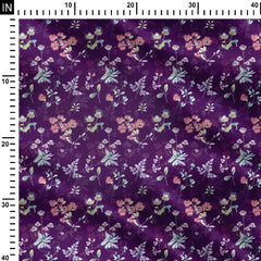 floral allover with purple ground Print Fabric