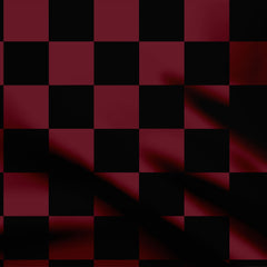 Red & black check Print Fabric