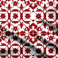 Red Design Print Fabric