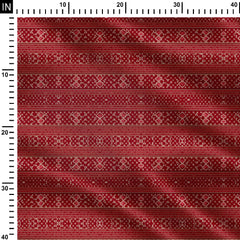 Red Border Design Print Fabric