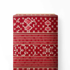 Red Border Design Print Fabric