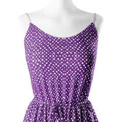 Purple Linear Dots Print Fabric