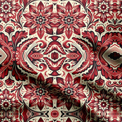 Reddish Floral Print Fabric