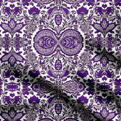 White On Purple Print Fabric