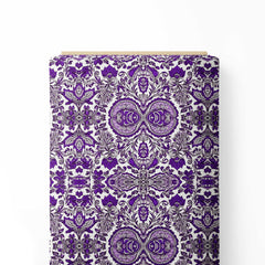 White On Purple Print Fabric