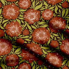 Red Floral Abstract Print Fabric