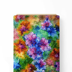 Watercolored flowers Print Fabric
