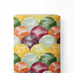 Abstract Fall trees Scallop pattern Print Fabric
