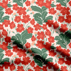 Red floral Print Fabric